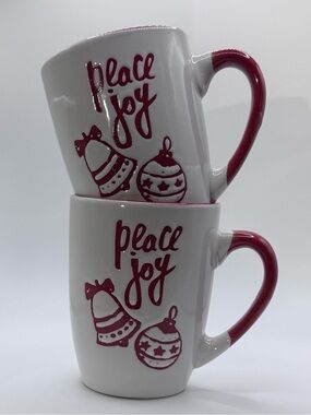 Set of 2 California Pantry “Peace Joy” Coffee Mugs